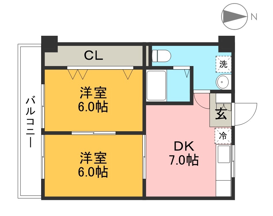 １０Ｐｏｉｎｔｓ 102号室 間取り