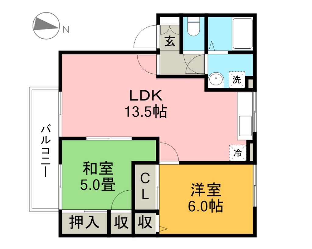 アムール　Ａ棟 102号室 間取り