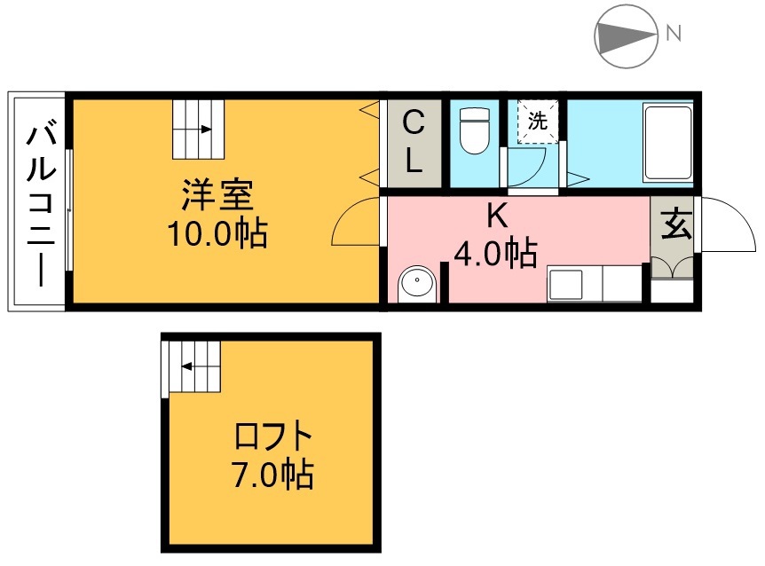 エスポアール 403号室 間取り