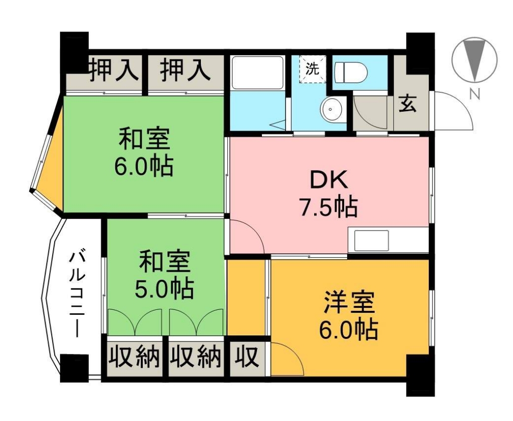 インペリアル西本Ⅰ 302号室 間取り