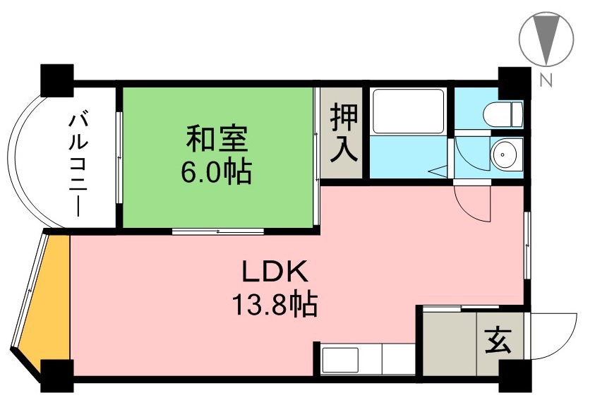 インペリアル西本Ⅰ 108号室 間取り