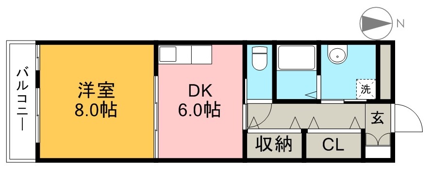 オブジェ朝倉 302号室 間取り