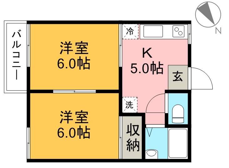 長崎ハイツ 205号室 間取り