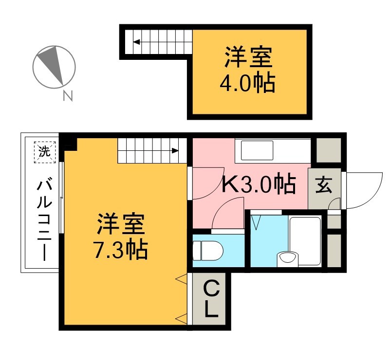 ピュア新田町 402号室 間取り