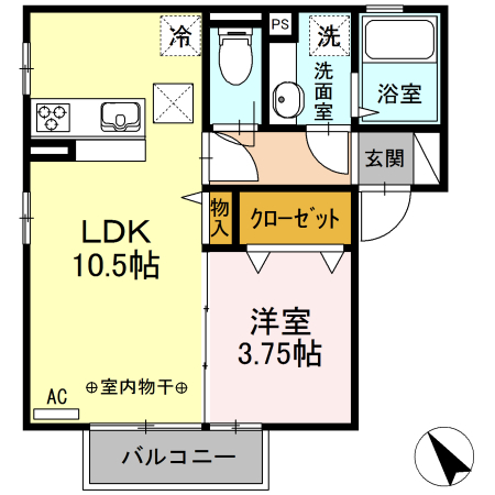 シュマール 101号室 間取り