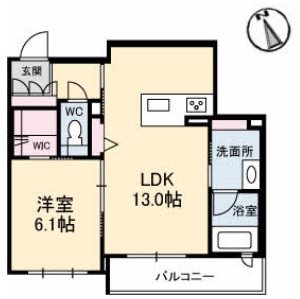 ベレオガーデンズＨＡＴＡ 203号室 間取り