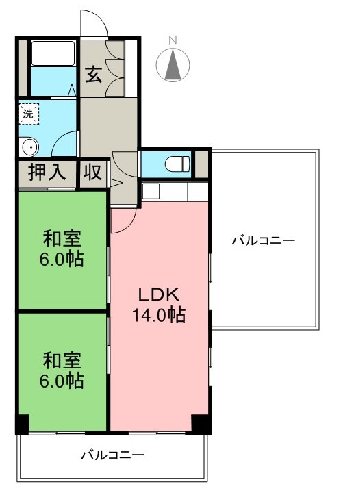 エムディハイム高知 1401号室 間取り