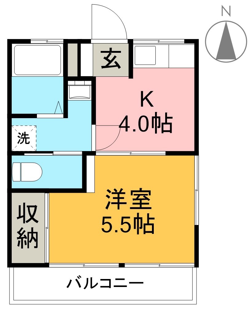 コーポラスグリーン 2F6号号室 間取り