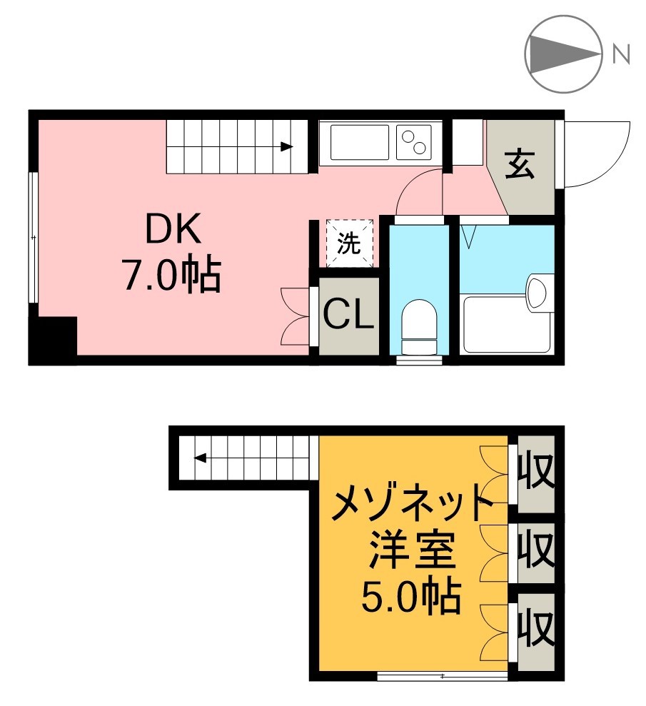 Ｍビル 4B号室 間取り