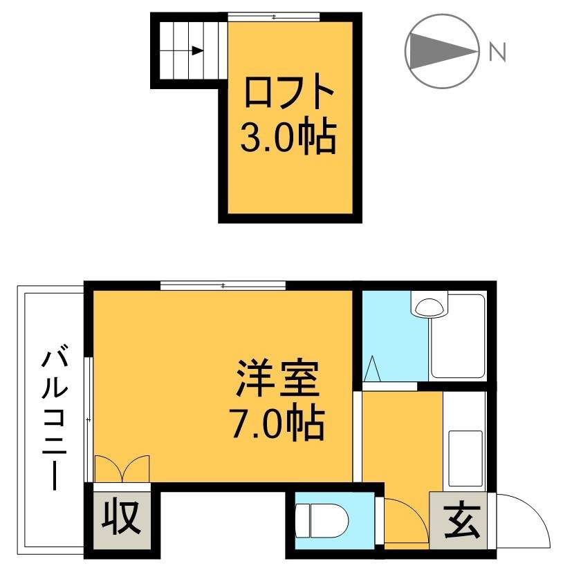 アサミハイツ 301号室 間取り