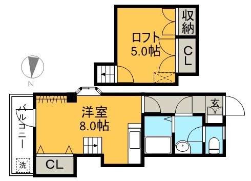 ムーンハウス 403号室 間取り