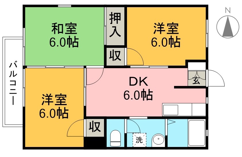 コーポまりも 202号室 間取り