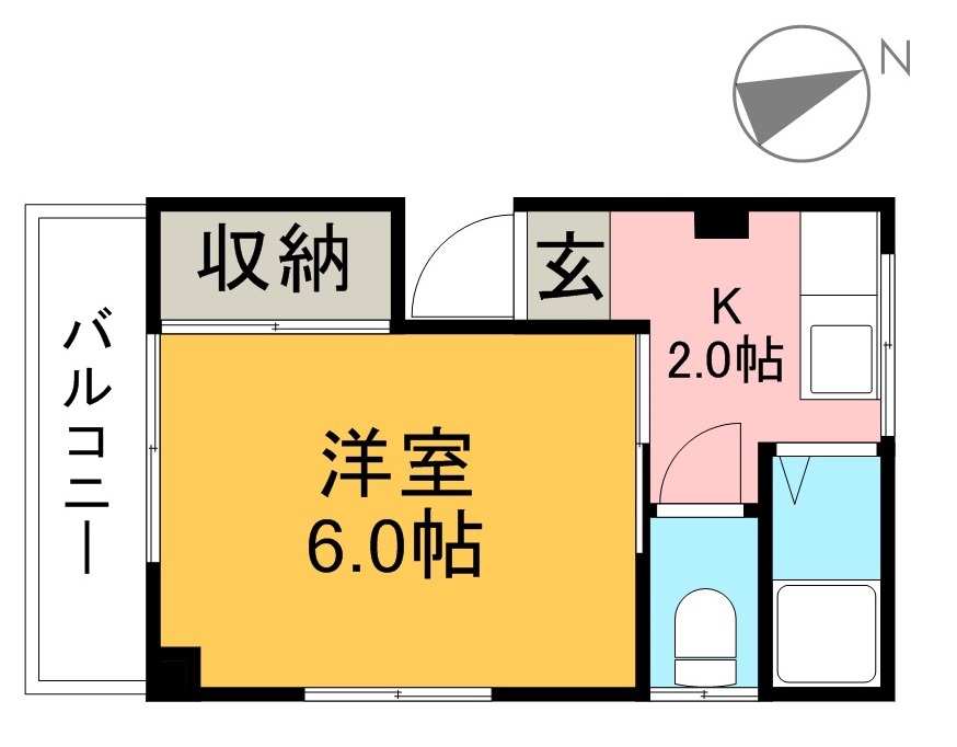 コーポラス若松 302号室 間取り