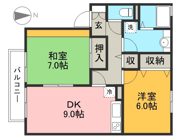 フジハウスⅡ 202号室 間取り