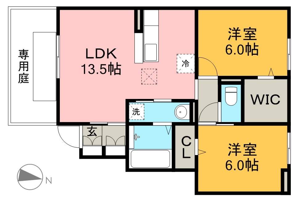 コンフォート　Ⅱ 102号室 間取り