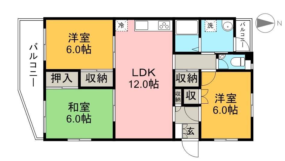 ハイツかおる 301号室 間取り