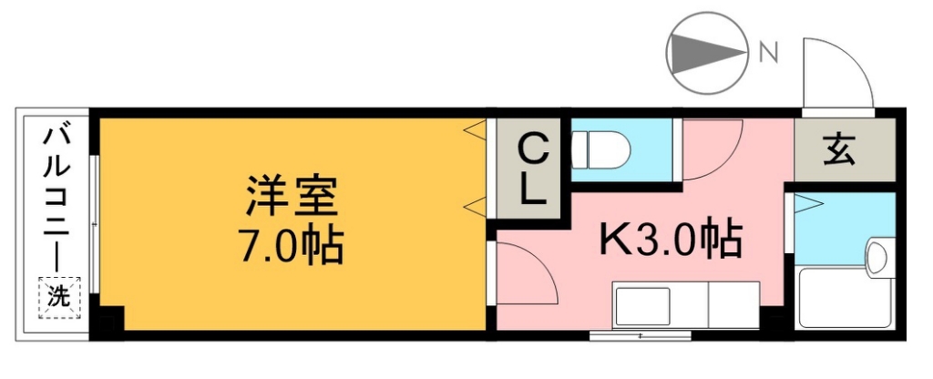 ラ・メール知寄Ⅱ 303号室 間取り