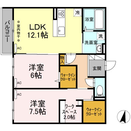 エクレール 205号室 間取り