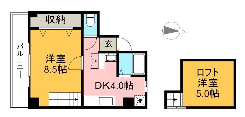 マチレス南宝永 401号室 間取り