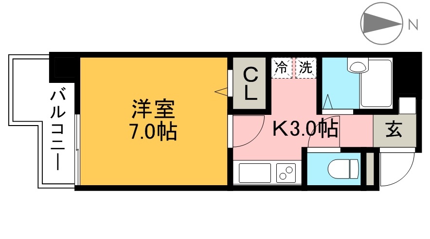 ＧｒａｎｄＣｏｕｒｔ鷹匠町 504号室 間取り