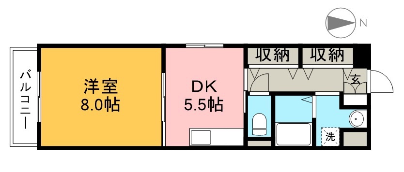 山帰来 401号室 間取り