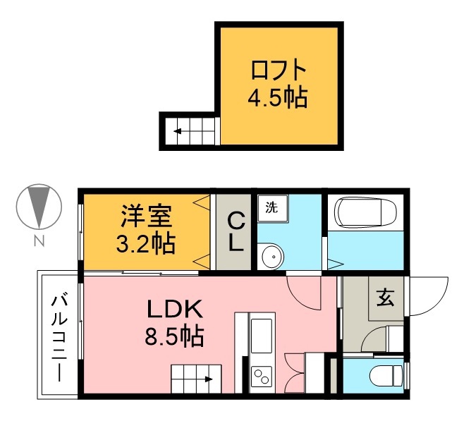 煉瓦の家　ＳＡＫＵＲＡＩ 204号室 間取り