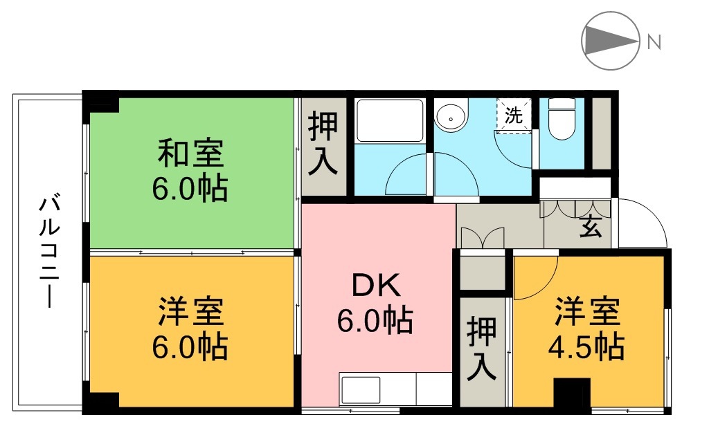 一ツ橋レジデンス 206号室 間取り