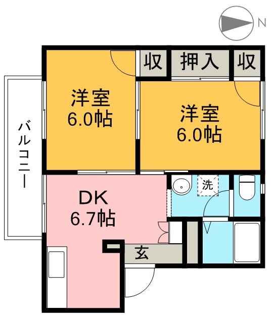 ラフォーレ・アパートＣ棟 201号室 間取り