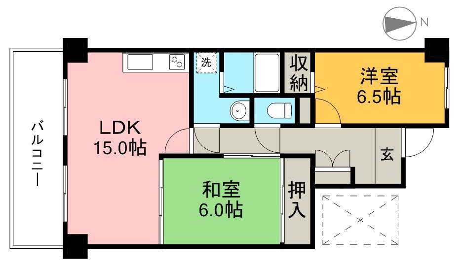 サーパスシティ高知Ⅱ 1404号室 間取り