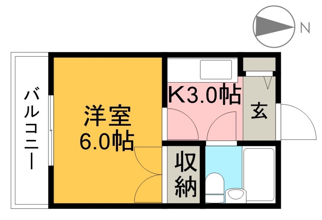 中野ハイツ 303号室 間取り