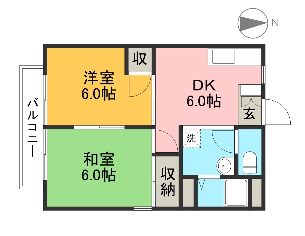 ハイツ欅 201号室 間取り