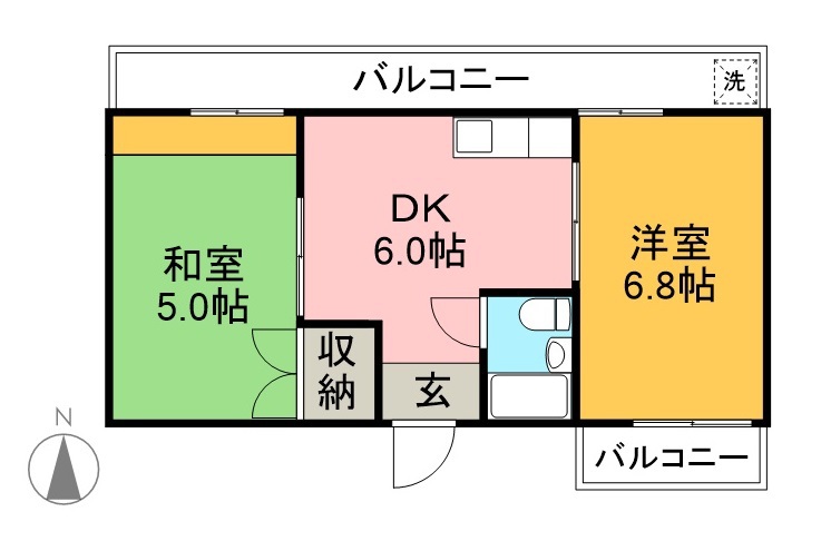 グランドパーク桜井町 206号室 間取り