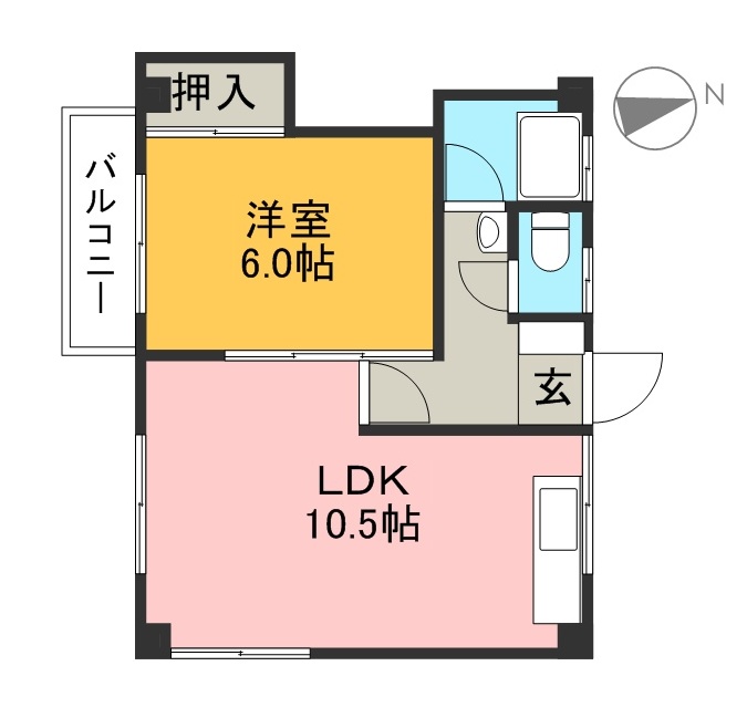 コーポ田野下 306号室 間取り