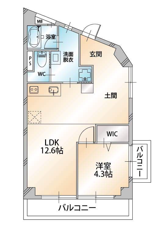 百石ハイツ 405号室 間取り