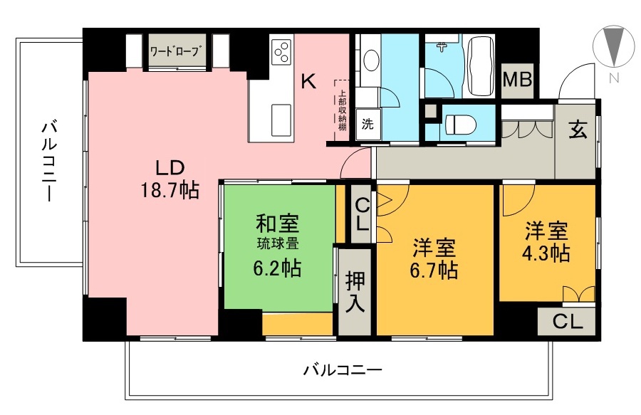 アルファステイツ北本町Ⅲ 507号室 間取り