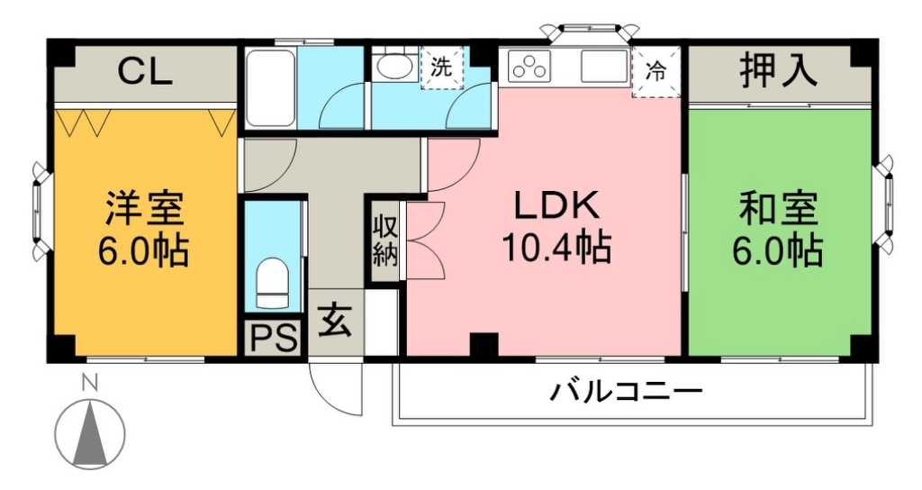 リブアミティ 401号室 間取り