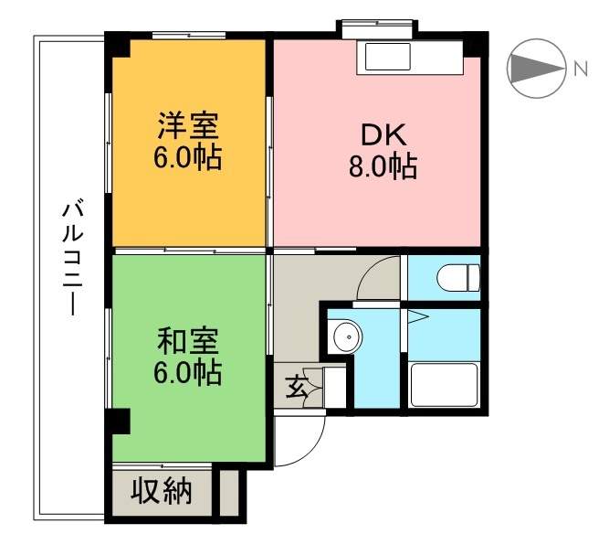 メゾン潮 206号室 間取り