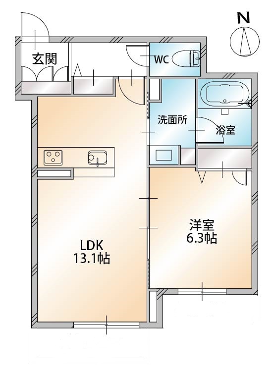 シャーメゾン旭ＷＥＳＴ 103号室 間取り