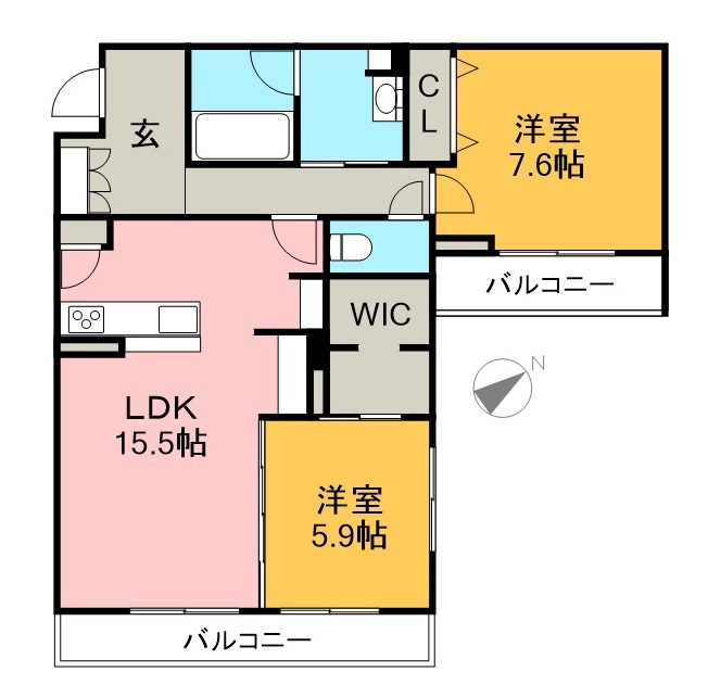 ベレオガーデンズ　Ｍｉｗａ 206号室 間取り