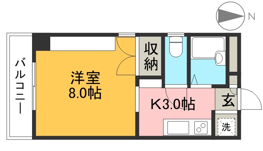 エトワール弥生町 303号室 間取り