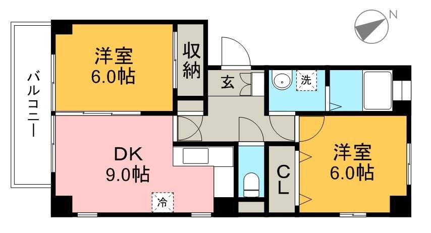 フォンテーヌ竹島 201号室 間取り