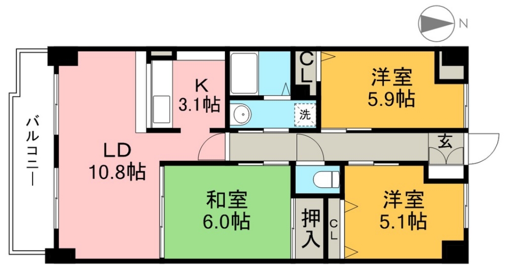 スカール衣ヶ島 404号室 間取り