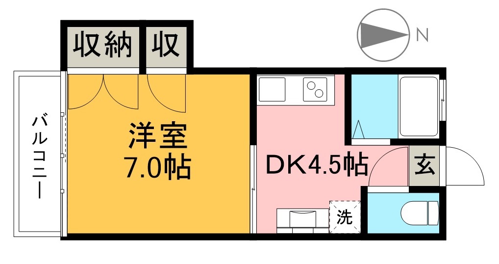 メゾンドグランツⅠ 202号室 間取り