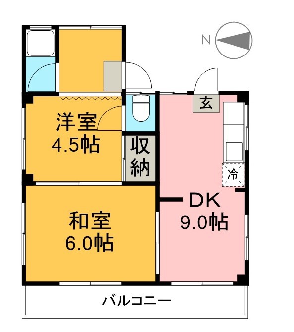 第一日之出ハイツ 201号室 間取り