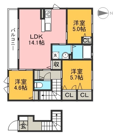 シャーメゾン　フォルトゥーナ　Ｄ棟 間取り図