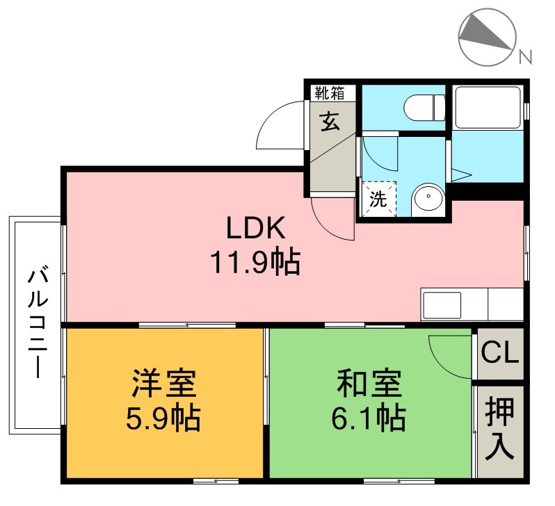 フォーレス弘石　Ａ棟 103号室 間取り