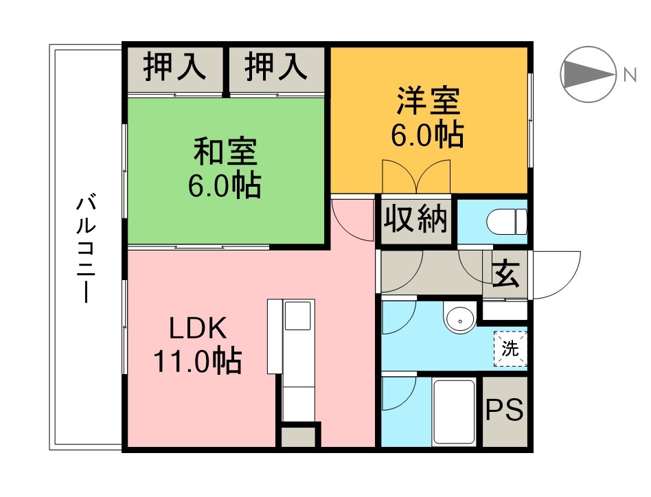 セゾンＳＡＫＡＭＯＴＯⅢ 間取り図