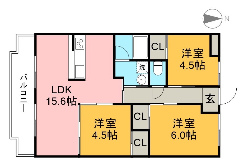 ガーデンハイツ永野Ⅴ 間取り図