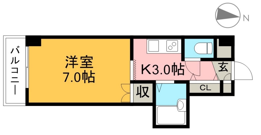 アサヒコート 109号室 間取り