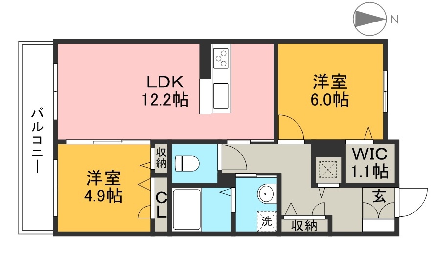 ベレオ一ツ橋 306号室 間取り